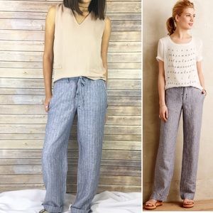NWT Anthropologie Marrakech Pinstriped Linen Pants